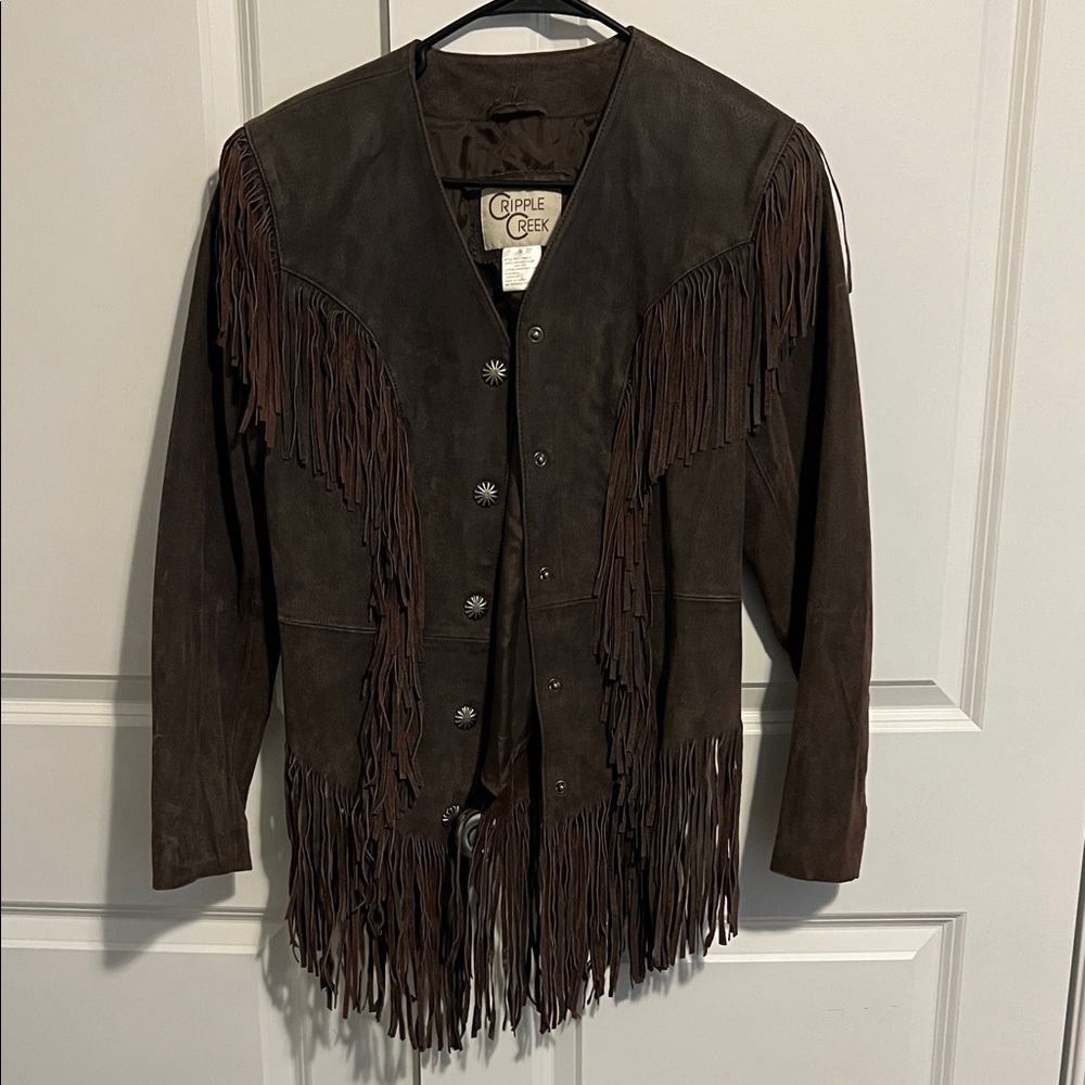 Women's Dark Brown cripple creek leather  Jacket